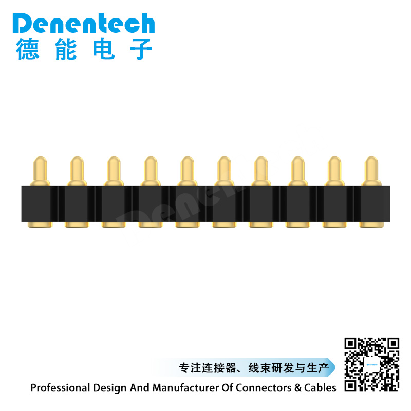 Denentech 2.54MM pogo pin H4.0MM single row male straight SMT spring loaded pogo pin charger connector 